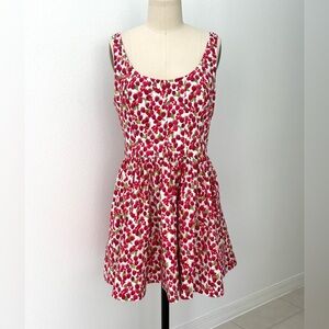 J Crew Raspberry Print Mini Dress NWT Fit & Flare Corset Inspired Cottagecore 10